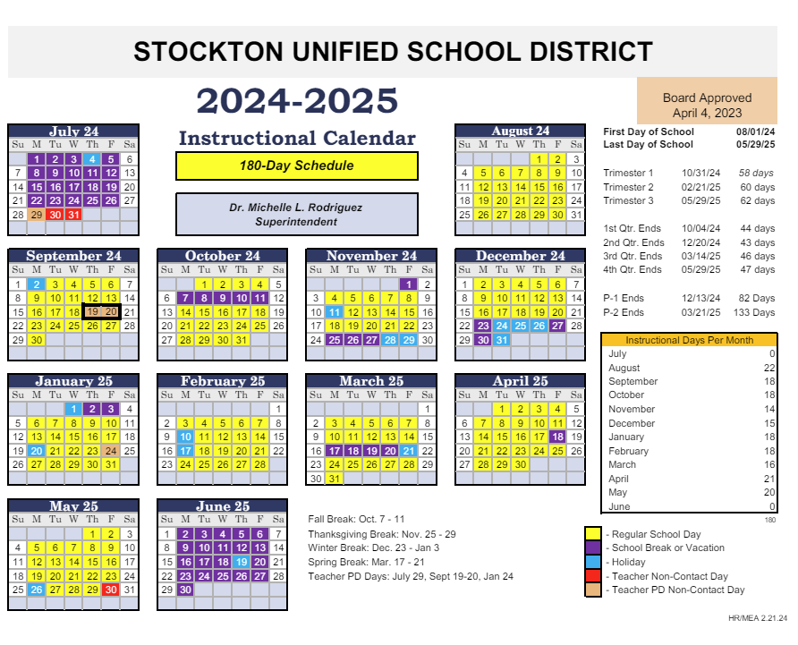  Fillmore School Calendar